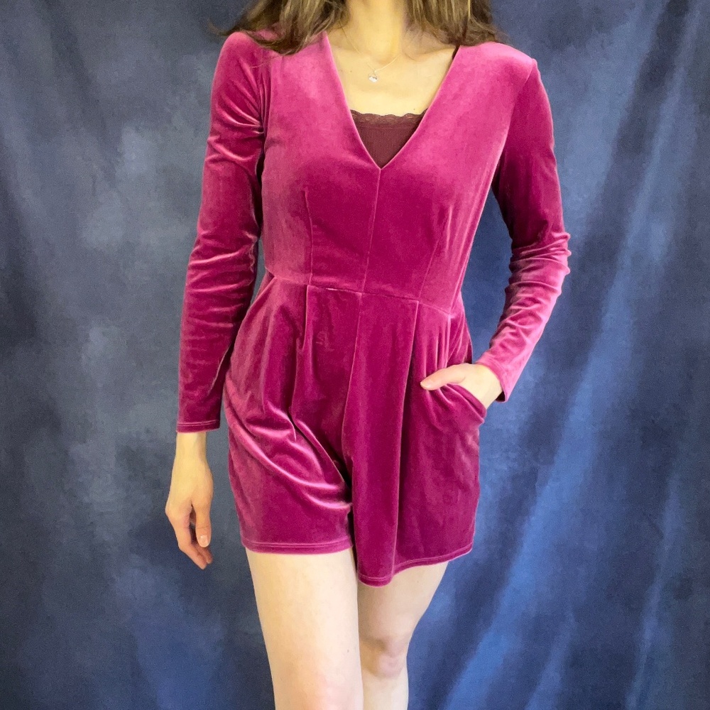 Pink Velvet Romper